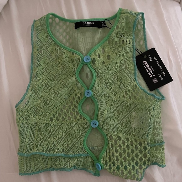 JADED LONDON GREEN KNIT TOP - NWT - Picture 7 of 7